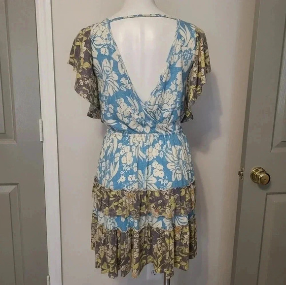 Daily Practice Anthropologie Tiered Ruffle Floral Flutter Sleeve Mini Dress(XS) - Picture 6 of 13